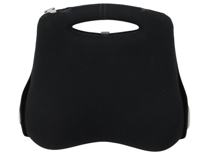 Borsa a vita CHANEL Borsa a spalla in cotone 2 in 1 Nera CC Auth bs30575 Nero - vista 13