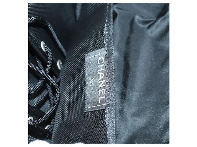 Borsa a vita CHANEL Borsa a spalla in cotone 2 in 1 Nera CC Auth bs30575 Nero - vista 21