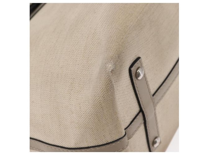 BURBERRY Mittelgroße Gürteltasche aus Canvas 2-in-1 Beige Silber Auth 149727 - vista 16