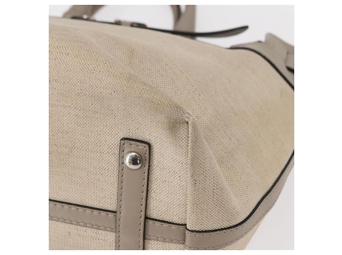 BURBERRY Mittelgroße Gürteltasche aus Canvas 2-in-1 Beige Silber Auth 149727 - vista 17