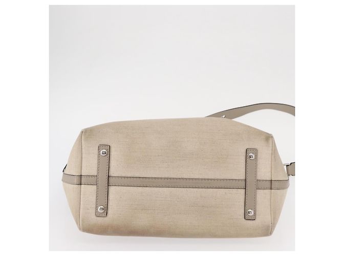 BURBERRY Mittelgroße Gürteltasche aus Canvas 2-in-1 Beige Silber Auth 149727 - vista 5