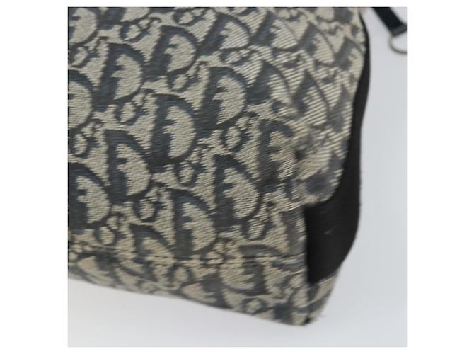 Christian Dior Trotter Canvas Schultertasche Navy Silber authentisch bs30973 Marineblau - Ansicht 16