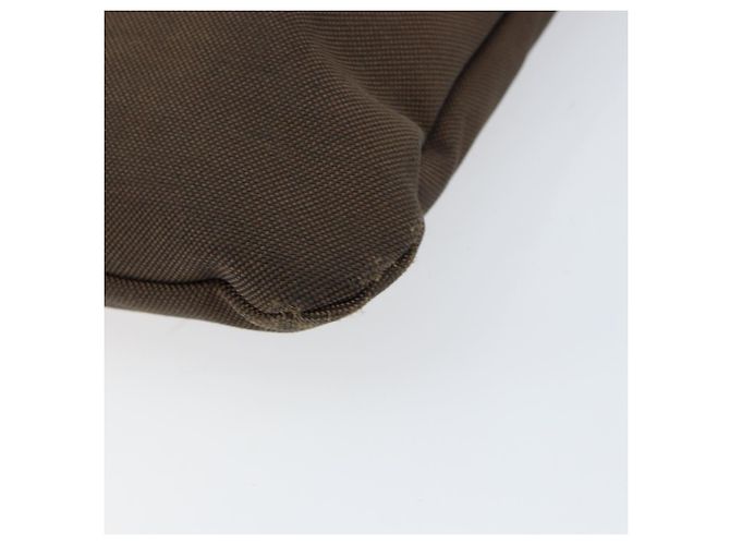 Borsa a Spalla PRADA in Tela Marrone Scuro Oro Auth ka080 D'oro - vista 14