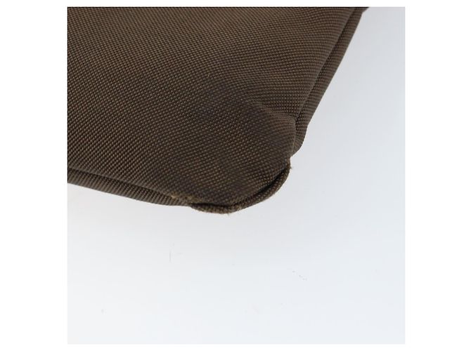 Borsa a Spalla PRADA in Tela Marrone Scuro Oro Auth ka080 D'oro - vista 16