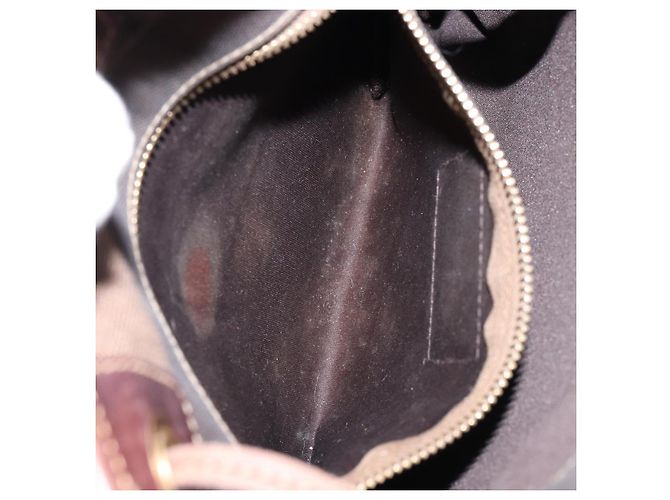 Borsa a Spalla PRADA in Tela Marrone Scuro Oro Auth ka080 D'oro - vista 23