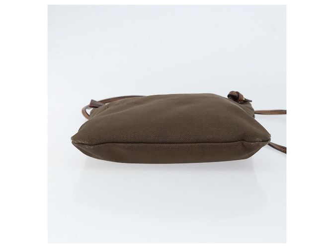 Borsa a Spalla PRADA in Tela Marrone Scuro Oro Auth ka080 D'oro - vista 5
