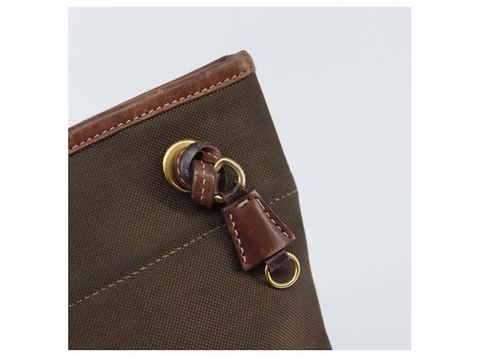 Borsa a Spalla PRADA in Tela Marrone Scuro Oro Auth ka080 D'oro - vista 9