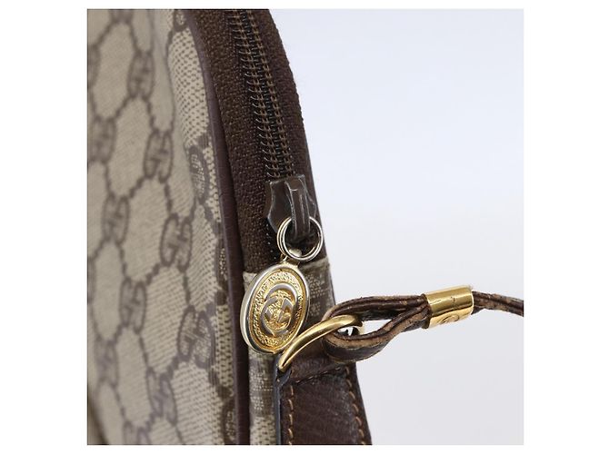 Gucci Borsa a Spalla GG Supreme in PVC Pelle Beige Oro 007 14 6428 Auth SW1761 - vista 10