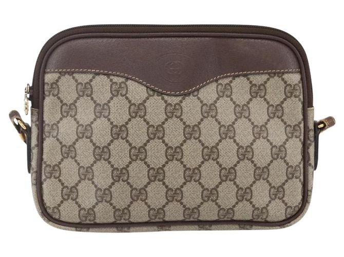 Gucci Borsa a Spalla GG Supreme in PVC Pelle Beige Oro 007 14 6428 Auth SW1761 - vista 13