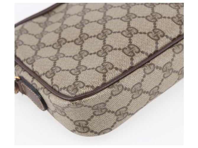 Gucci Borsa a Spalla GG Supreme in PVC Pelle Beige Oro 007 14 6428 Auth SW1761 - vista 16