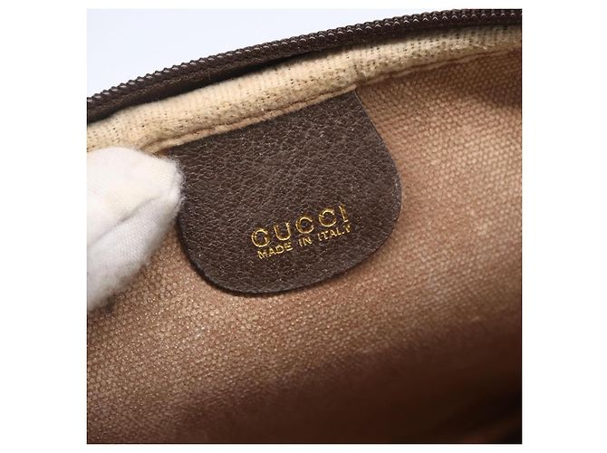 Gucci Borsa a Spalla GG Supreme in PVC Pelle Beige Oro 007 14 6428 Auth SW1761 - vista 18