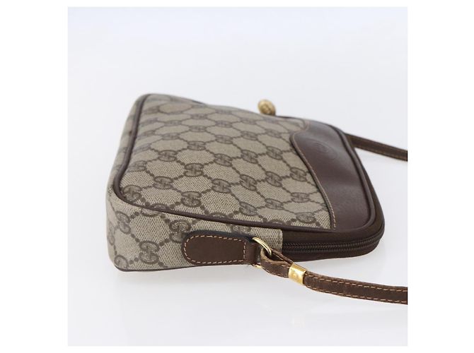 Gucci Borsa a Spalla GG Supreme in PVC Pelle Beige Oro 007 14 6428 Auth SW1761 - vista 4