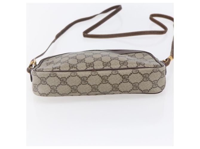 Gucci Borsa a Spalla GG Supreme in PVC Pelle Beige Oro 007 14 6428 Auth SW1761 - vista 5