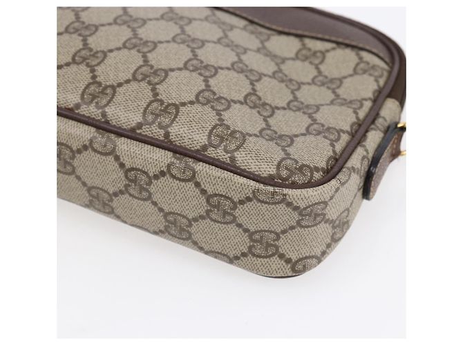 Gucci Borsa a Spalla GG Supreme in PVC Pelle Beige Oro 007 14 6428 Auth SW1761 - vista 9
