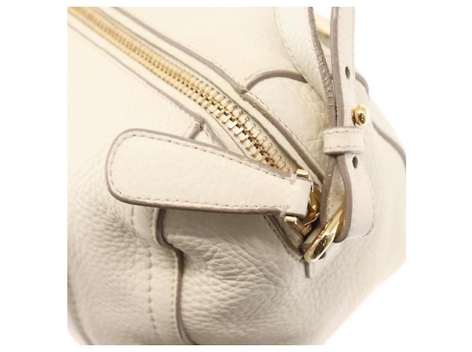 Borsa a mano Vala in pelle 2 in 1 bianca e oro Auth BA7669 di Salvatore Ferragamo Bianco D'oro - vista 10