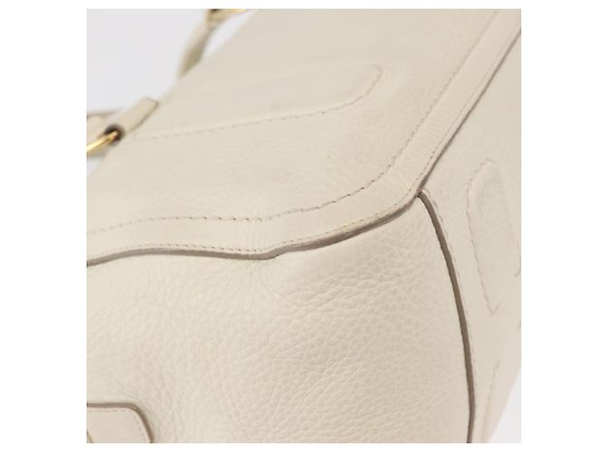Borsa a mano Vala in pelle 2 in 1 bianca e oro Auth BA7669 di Salvatore Ferragamo Bianco D'oro - vista 15