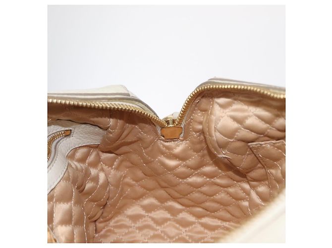 Borsa a mano Vala in pelle 2 in 1 bianca e oro Auth BA7669 di Salvatore Ferragamo Bianco D'oro - vista 21