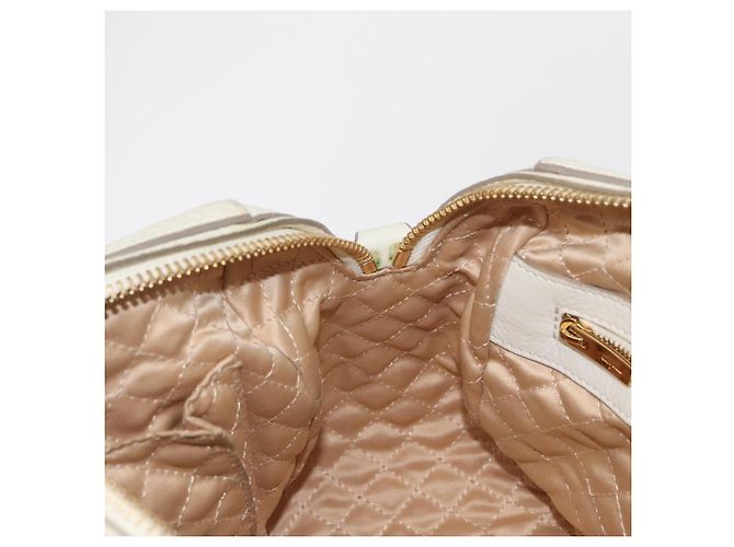 Borsa a mano Vala in pelle 2 in 1 bianca e oro Auth BA7669 di Salvatore Ferragamo Bianco D'oro - vista 22
