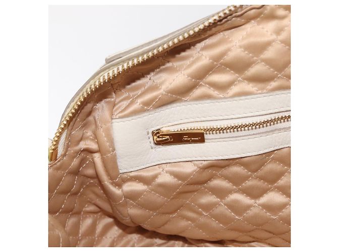 Borsa a mano Vala in pelle 2 in 1 bianca e oro Auth BA7669 di Salvatore Ferragamo Bianco D'oro - vista 23