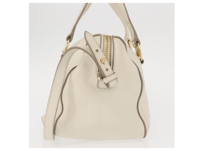 Borsa a mano Vala in pelle 2 in 1 bianca e oro Auth BA7669 di Salvatore Ferragamo Bianco D'oro - vista 3