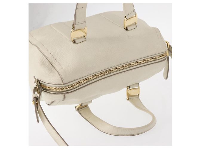 Borsa a mano Vala in pelle 2 in 1 bianca e oro Auth BA7669 di Salvatore Ferragamo Bianco D'oro - vista 6