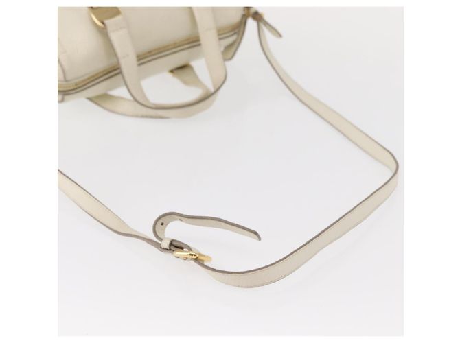 Borsa a mano Vala in pelle 2 in 1 bianca e oro Auth BA7669 di Salvatore Ferragamo Bianco D'oro - vista 9