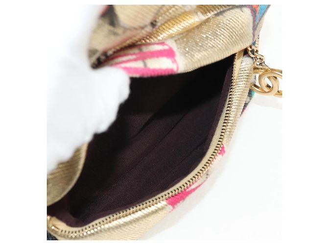 CHANEL Graffiti Backpack Canvas Gold CC Auth 148460SAM Golden - view 22