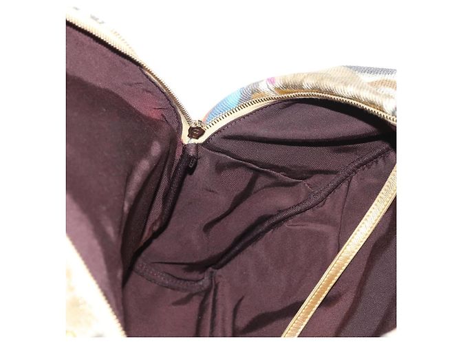 CHANEL Graffiti Backpack Canvas Gold CC Auth 148460SAM Golden - view 25