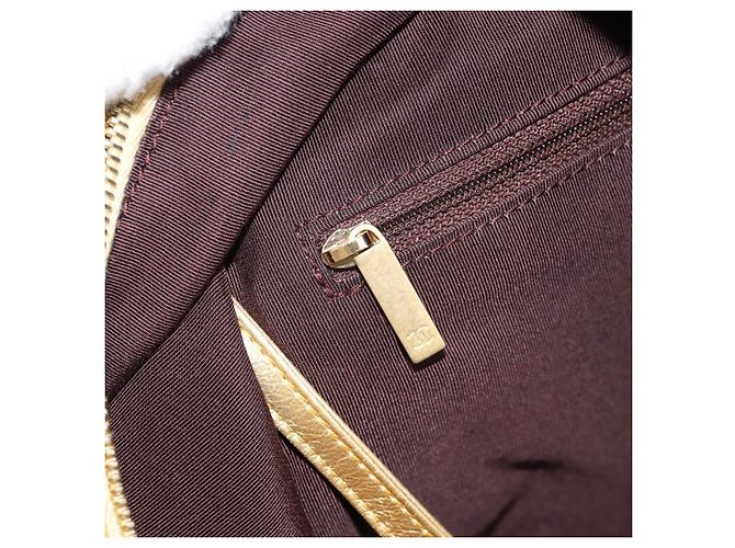 CHANEL Graffiti Backpack Canvas Gold CC Auth 148460SAM Golden - view 28