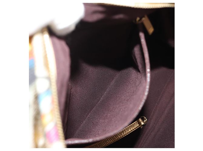 CHANEL Graffiti Backpack Canvas Gold CC Auth 148460SAM Golden - view 29