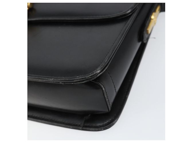 Borsa a spalla in pelle nera e oro della linea Sherry di GUCCI Auth SW1764 Nero D'oro - vista 10