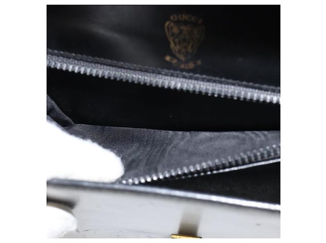 Borsa a spalla in pelle nera e oro della linea Sherry di GUCCI Auth SW1764 Nero D'oro - vista 23