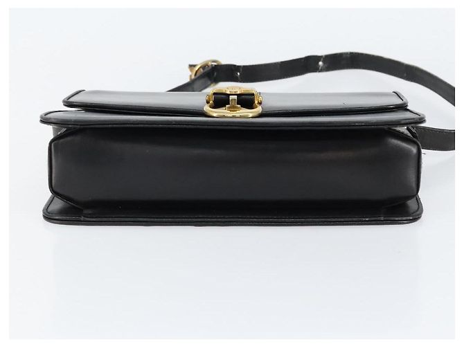 Borsa a spalla in pelle nera e oro della linea Sherry di GUCCI Auth SW1764 Nero D'oro - vista 5