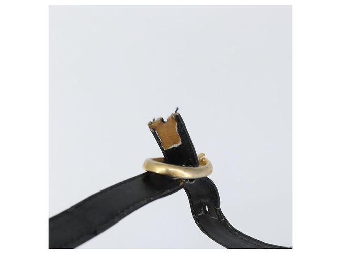 Borsa a spalla in pelle nera e oro della linea Sherry di GUCCI Auth SW1764 Nero D'oro - vista 8