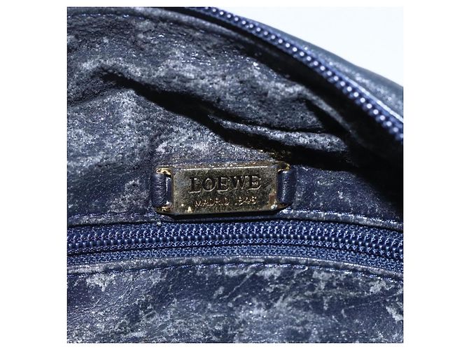 Borsa a Spalla Anagram LOEWE in Pelle Blu Navy Auth bs30840 - vista 11