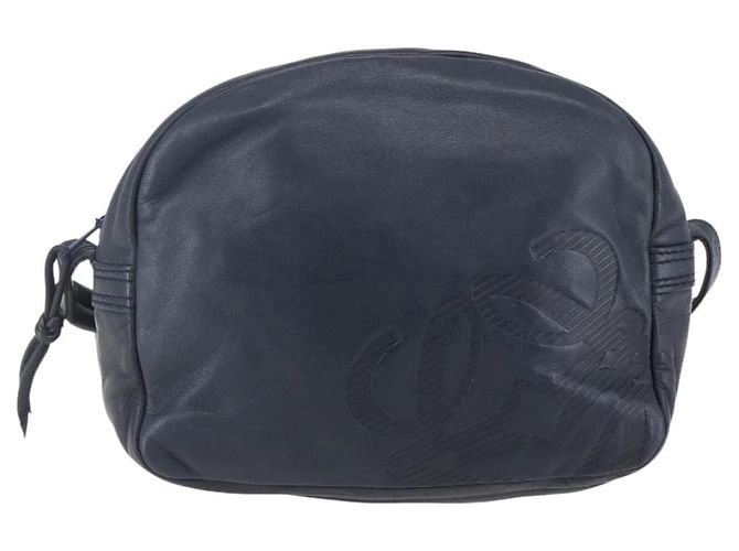 Borsa a Spalla Anagram LOEWE in Pelle Blu Navy Auth bs30840 - vista 13