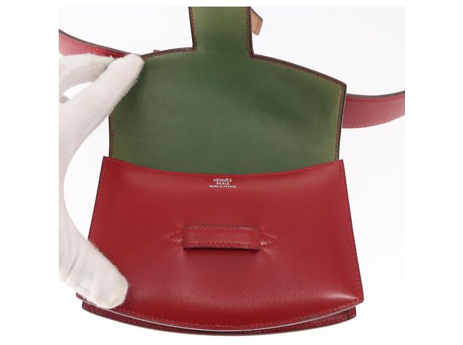 Hermès HERMES Marsupio in pelle rosso argento autentico bs30804 - vista 16