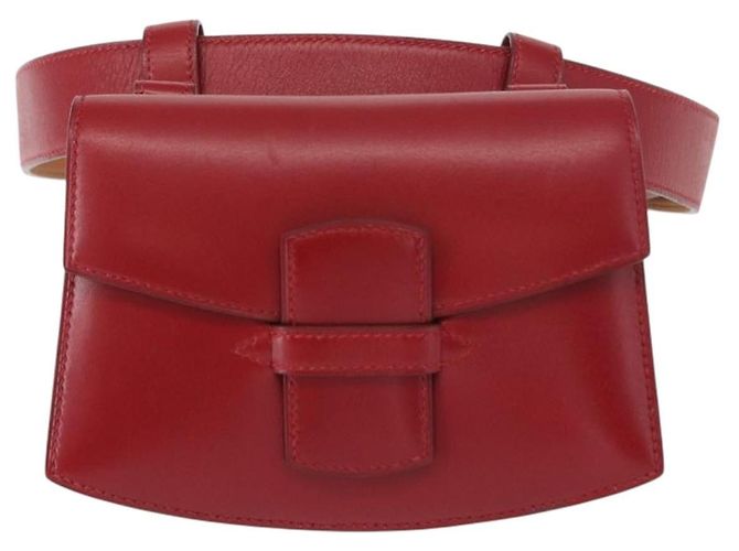 Hermès HERMES Marsupio in pelle rosso argento autentico bs30804 - vista 2