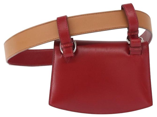 Hermès HERMES Marsupio in pelle rosso argento autentico bs30804 - vista 3