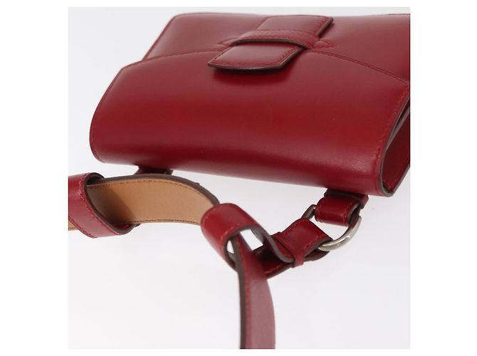 Hermès HERMES Marsupio in pelle rosso argento autentico bs30804 - vista 6