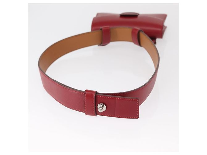 Hermès HERMES Marsupio in pelle rosso argento autentico bs30804 - vista 7