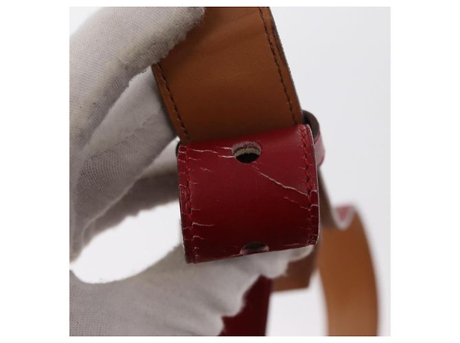 Hermès HERMES Marsupio in pelle rosso argento autentico bs30804 - vista 9