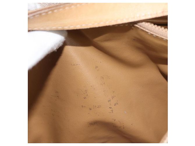 Céline Borsa a Spalla in Tela Macadam CELINE PVC Beige Oro Auth 152108 D'oro - vista 11