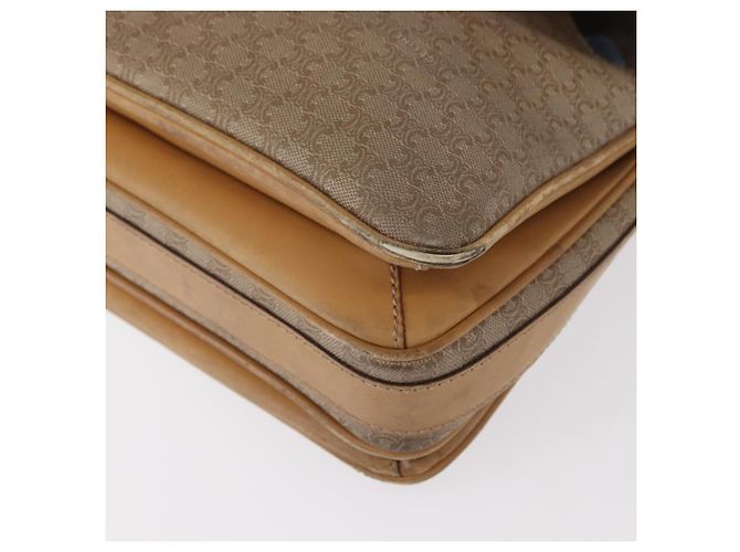 Céline Borsa a Spalla in Tela Macadam CELINE PVC Beige Oro Auth 152108 D'oro - vista 15