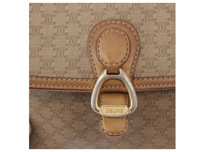 Céline Borsa a Spalla in Tela Macadam CELINE PVC Beige Oro Auth 152108 D'oro - vista 17