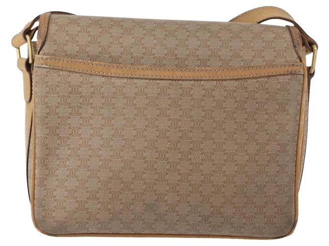 Céline Borsa a Spalla in Tela Macadam CELINE PVC Beige Oro Auth 152108 D'oro - vista 2