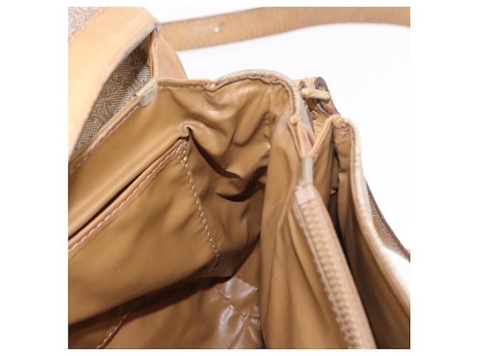 Céline Borsa a Spalla in Tela Macadam CELINE PVC Beige Oro Auth 152108 D'oro - vista 20