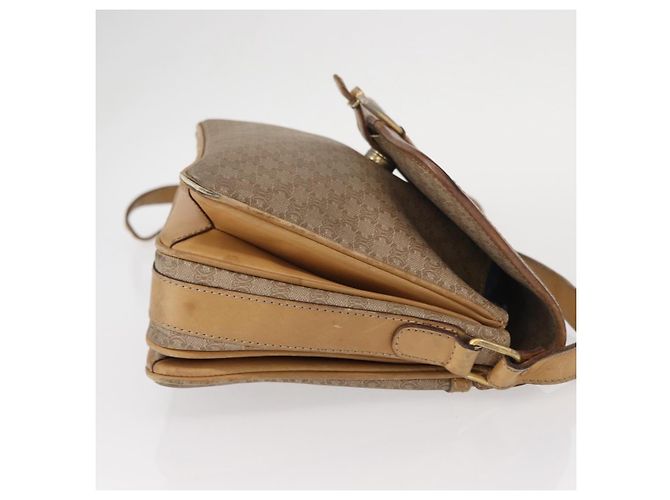 Céline Borsa a Spalla in Tela Macadam CELINE PVC Beige Oro Auth 152108 D'oro - vista 3