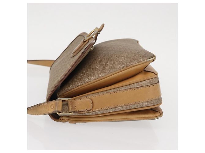 Céline Borsa a Spalla in Tela Macadam CELINE PVC Beige Oro Auth 152108 D'oro - vista 4