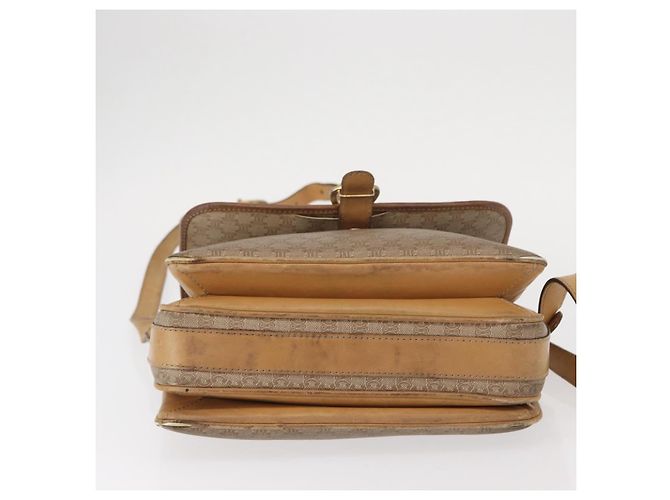 Céline Borsa a Spalla in Tela Macadam CELINE PVC Beige Oro Auth 152108 D'oro - vista 5
